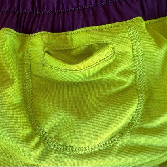 Lululemon Shake & Break Running Gym Shorts Sea Check Multi / Plum W7886S Lined - Picture 8 of 9